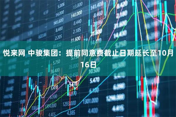 悦来网 中骏集团：提前同意费截止日期延长至10月16日