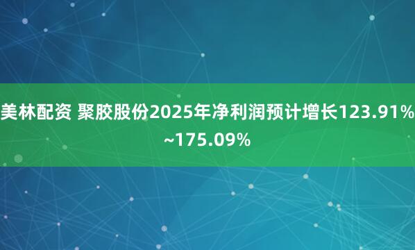 美林配资 聚胶股份2025年净利润预计增长123.91%~175.09%